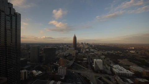 Time-lapse of Atlanta cityscape during dusk Stock Footage 116596041