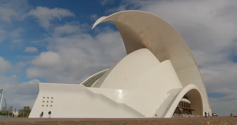 Time lapse. Auditorio de Tenerife in city Santa-cruz de Tenerife. Stock Footage 125242558