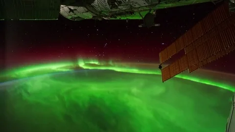 Time lapse of Aurora Australis as the ISS travels Stock Footage 80156033