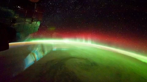 Time lapse of Aurora Australis over the Southern Pacific Ocean Stock Footage 107450976