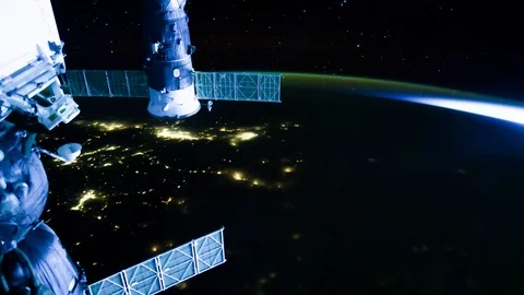 Time lapse of Aurora Borealis across Northern United States. Video stock 107451103