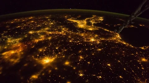 Time lapse of Aurora Borealis as the ISS travels pass earth Stock Footage 80772497