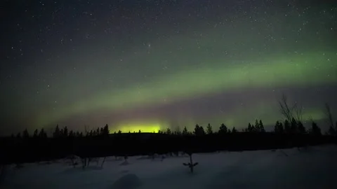 Time lapse of Aurora Borealis or Northern Lights or polar lights in the sky. Stock Footage 151049255