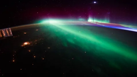 Time lapse of Aurora Borealis over Eastern North America in 4K. Stock Footage 107451058
