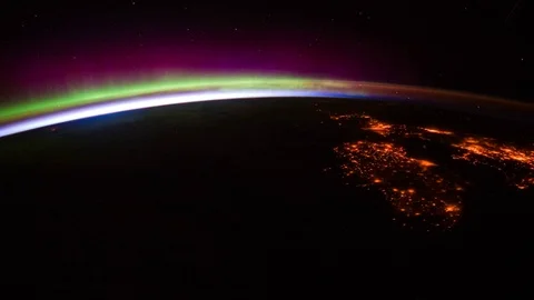 Time lapse of Aurora Borealis from Western Europe to Sudan in 4K Stock Footage 107451073