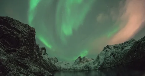Time lapse - aurora in Norway Stock Footage 125409491