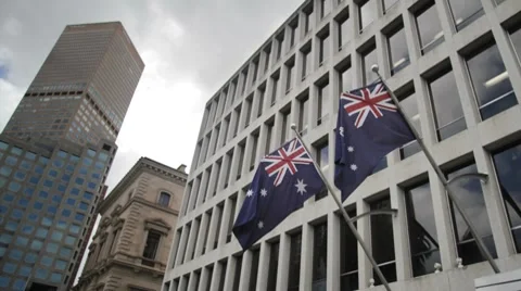 Time-Lapse of Australian Flags 4K Video stock 7907524