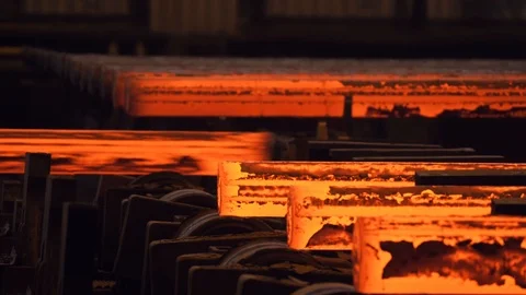 Time lapse automated robotics work in production line, metal factory. Steel pipe Stock Footage