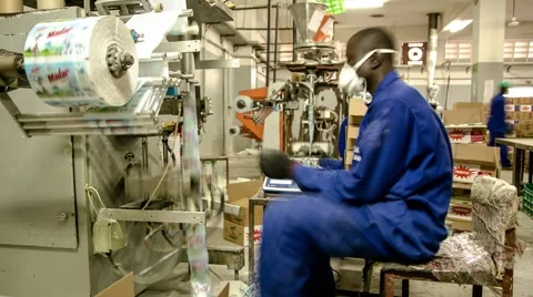 Time lapse of an Automatic Packaging Line Stock Footage 61131454
