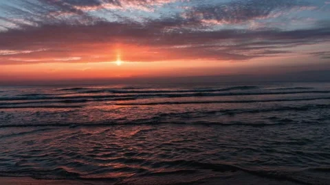 A time lapse of an autumn sunset over Baltic sea at Juodkrante, Lithuania (1) 库存影片 165732502