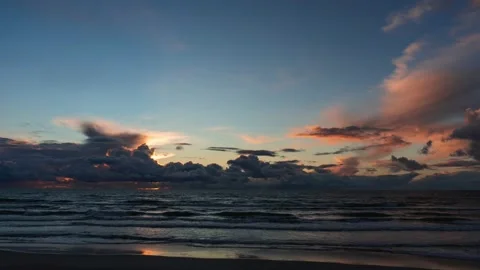 A time lapse of an autumn sunset over Baltic sea at Juodkrante, Lithuania (3) 库存影片 165745519