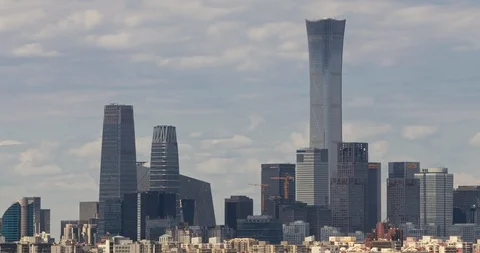Time Lapse - Awesome Beijing Skyline Stock Footage 125633899