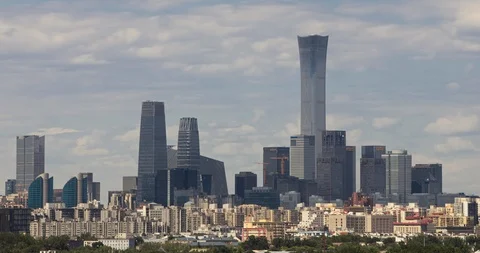 Time Lapse - Awesome Beijing Skyline Stock Footage 125634049