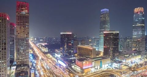 Time Lapse - Awesome Beijing Skyline Stock Footage 125638463