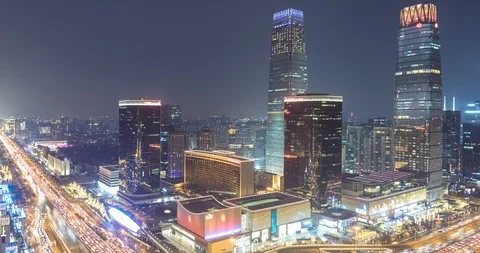Time Lapse - Awesome Beijing Skyline Stock Footage 125638559