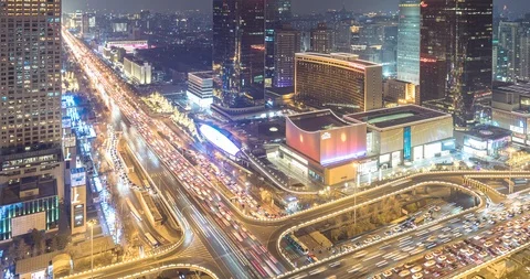 Time Lapse - Awesome Beijing Skyline Stock Footage 125638604