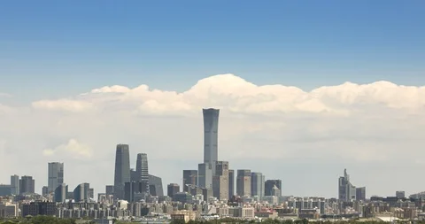 Time Lapse - Awesome Beijing Skyline Stock Footage 125639031