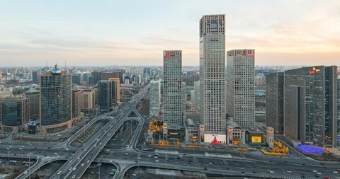 Time Lapse - Awesome Beijing Skyline Stock Footage 125639607