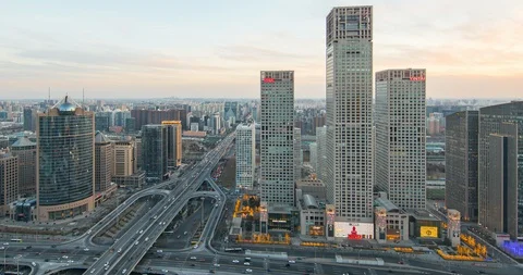 Time Lapse - Awesome Beijing Skyline Stock Footage 125640746