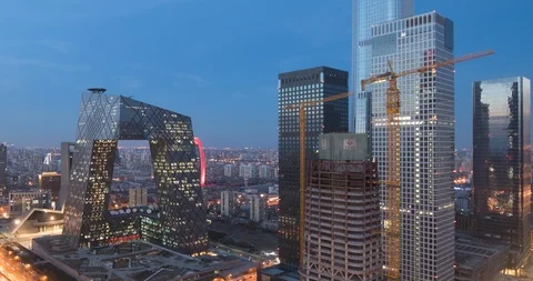 Time Lapse - Awesome Beijing Skyline Stock Footage 125640865