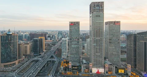 Time Lapse - Awesome Beijing Skyline Stock Footage 125640913