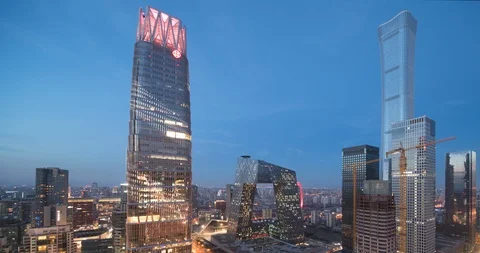 Time Lapse - Awesome Beijing Skyline Stock Footage 125642003