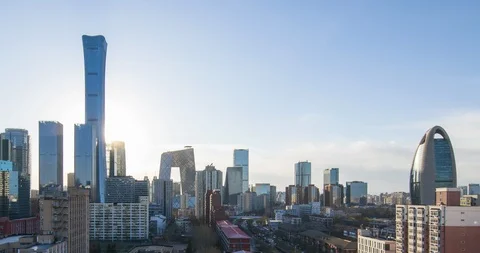 Time Lapse - Awesome Beijing Skyline Stock Footage 125645872