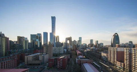 Time Lapse - Awesome Beijing Skyline Stock Footage 125650384