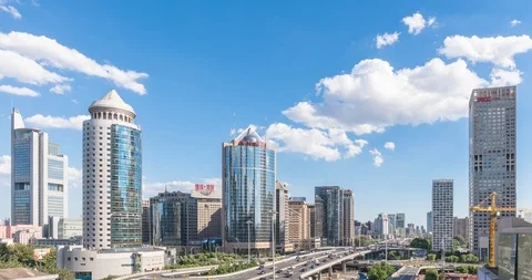Time Lapse - Awesome Beijing Skyline Video stock 125712697