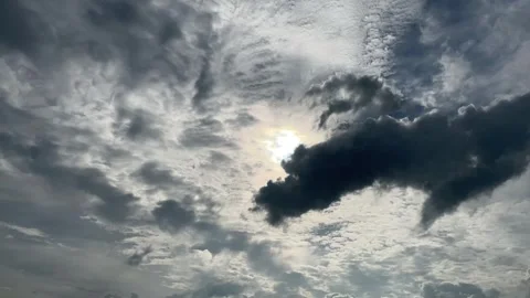Time lapse background of clouds running in the blue sky Stock Footage 301685715