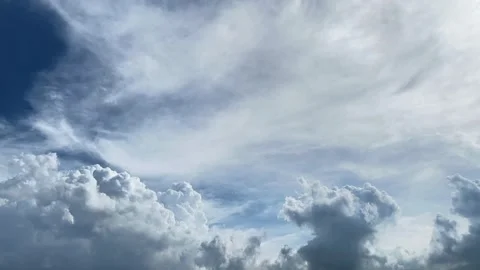 Time lapse background of clouds running in the blue sky Stock Footage 302254204