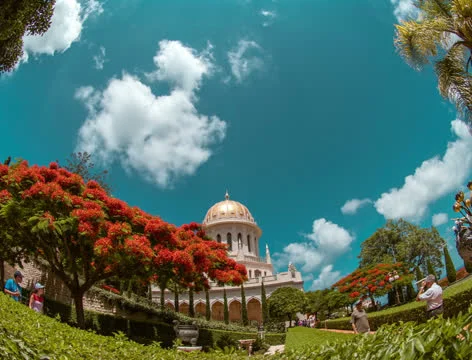 Time lapse Bahai Garden Stock Footage 24804099