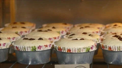 Time lapse baking cupcake in the oven Vidéo 165013754