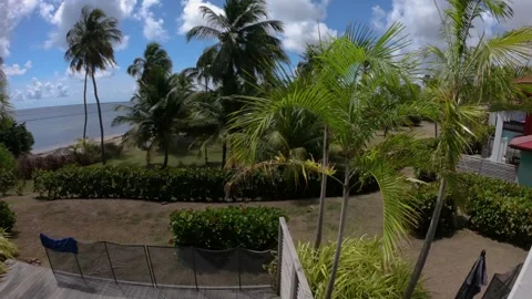 Time lapse from a balcony overlooking a beach in martinique france sunny day Stock Footage 341554013