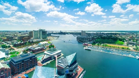 Time-lapse of Baltimore Inner Harbor Stock Footage 52073378