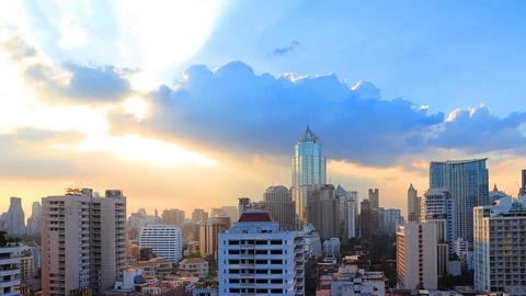 Time lapse bangkok beautiful cloudscape with large Vídeo Stock 71697882