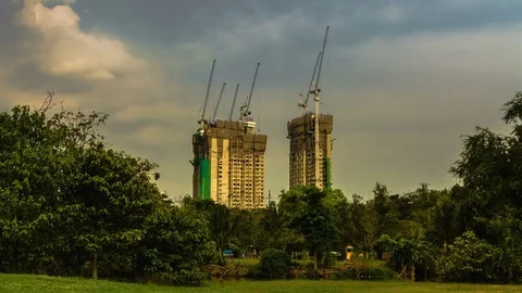 Time-lapse Bangkok development construction Stock Footage 76433517