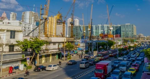 Time-lapse Bangkok development construction. Stock Footage 100254869