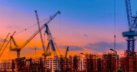 Time-lapse Bangkok development construction Video stock 100860475