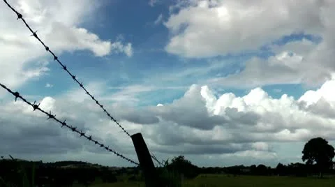 TIME-LAPSE Barbed wire Stock Footage 10574868