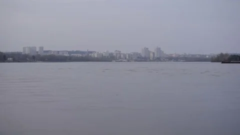 Time lapse of barge on river Stock Footage 70410774