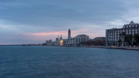Time Lapse of Bari Puglia Apulia at dawn Video stock 97709128