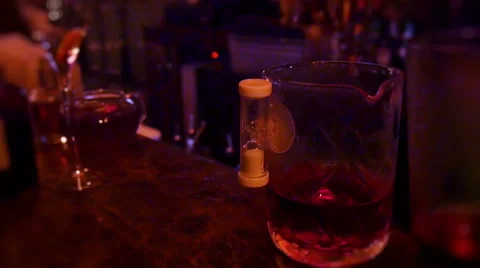 Time lapse of barman prepares alcoholic cocktail 4k Stock Footage 41828695