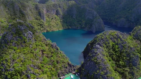 Time lapse Barracuda Lake Coron, Palawan, Philippines. Wonderful aerial view Stock Footage 333755844