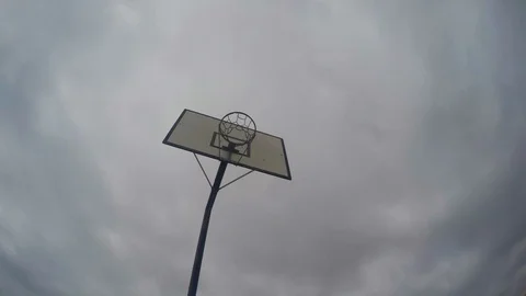 Time lapse basketball ring clouds Stock Footage 91776304