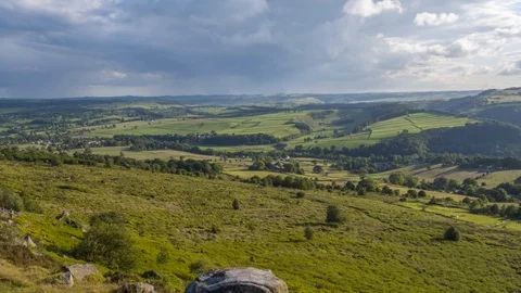 Time lapse of Baslow Edge, Derbyshire, England Stock Footage 111503009