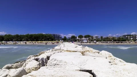 Time lapse of a beach, Alba Adriatica, Abruzzo Stock Footage 111281670