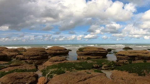 Time lapse on beach in Ambleteuse France Stock Footage