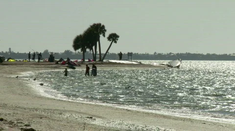 Time Lapse of Beach and Windsurfers - Clip 2 Stock Footage 716106
