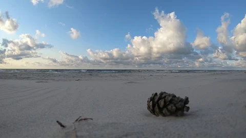 A time lapse of a beach with a cone Video stock 101911474